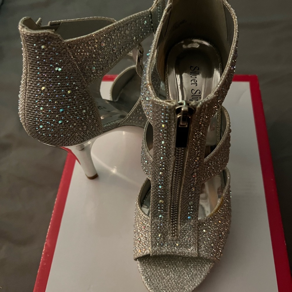 Silver Slippers sparkling heels